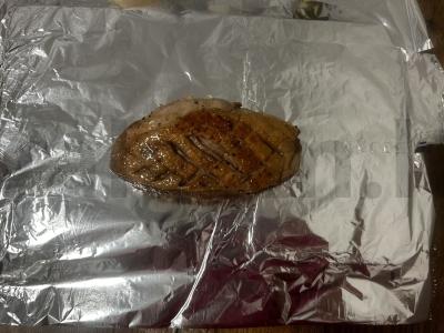 Šiltas salotas su antis krūtinėlė, apelsinais ir spanguolių padažu Žingsnis 7