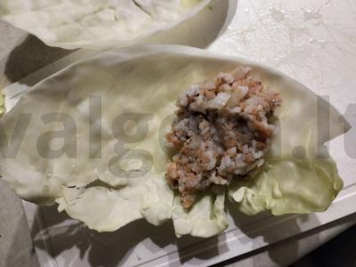 Kopūstai su lašišos faršu Žingsnis 3