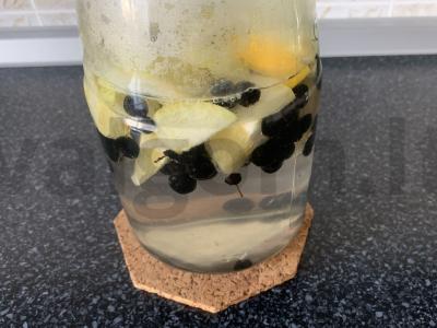 Gėrimas iš juodųjų serbentų, obuolių ir citrinos Žingsnis 4