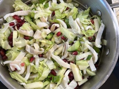 Daržovių salotos su kalmarais Žingsnis 6