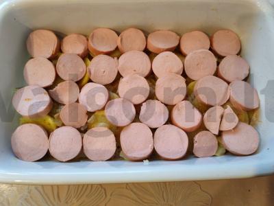 Dešrelės, keptos su bulvėmis po sūriu Žingsnis 11