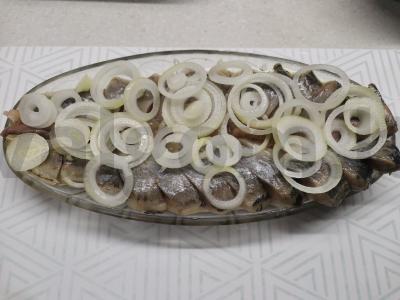 Sūdyta silkė su marinuotais svogūnais pagrindine nuotrauka