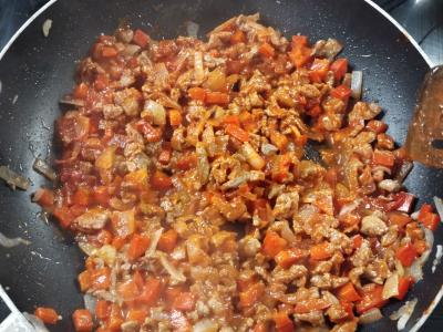 Jautiena su pupelėmis ir daržovėmis meksikietiškai Žingsnis 5