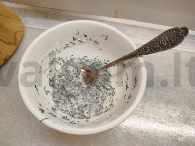 Kepti baklažanai su grietinės padažu Žingsnis 1