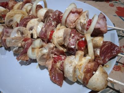 Jautienos ir pievagrybių šašlykai su čili pipirais orkaitėje Žingsnis 6