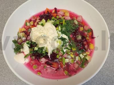 Burokėlių sriuba su majonezu beržo sultyse Žingsnis 10