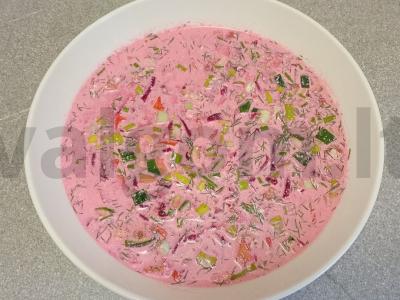 Burokėlių sriuba su majonezu beržo sultyse Žingsnis 11