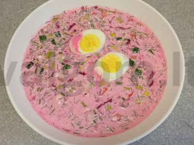 Burokėlių sriuba su majonezu beržo sultyse Žingsnis 12