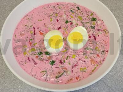 Burokėlių sriuba su majonezu beržo sultyse pagrindine nuotrauka