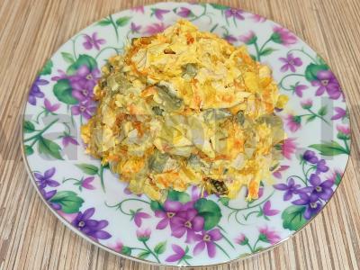 Salotas „Obžorka“ su vištiena ir daržovėmis Žingsnis 7