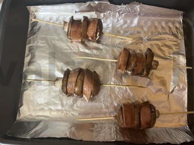 Šampinjonai su dešrelėmis ant iešmelių Žingsnis 12