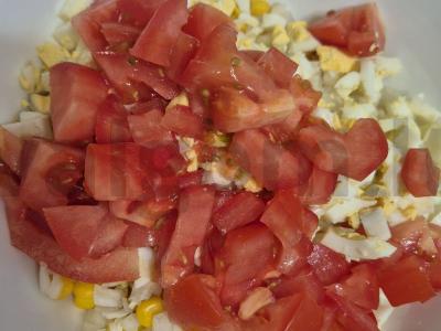 Vasaros daržovių krabų salotas Žingsnis 4