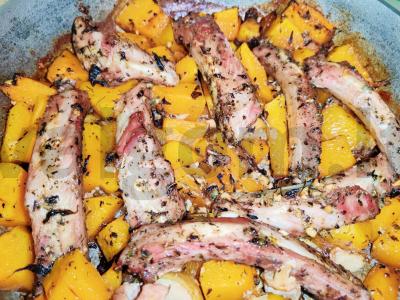 Troškinta moliūgų su kiaulienos šonkauliais Žingsnis 6