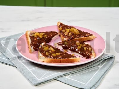 Šokoladinė žemės riešutų pasta su riešutais pagrindine nuotrauka