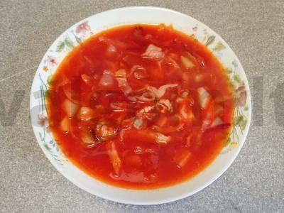 Raudonas šaltibarščiai su kiauliena Žingsnis 11