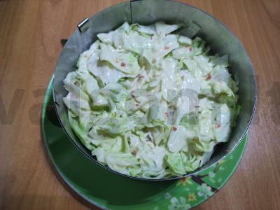 Salotas „Mimoza“ su karštai rūkyta upėtakiu Žingsnis 6