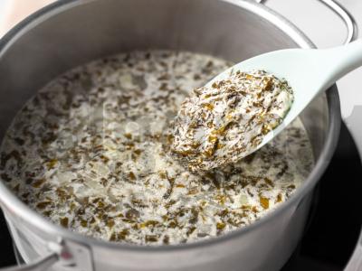 Žaliosios šaltibarščiai su rūgštynėmis Žingsnis 7