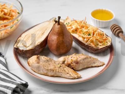 Kriaušė meduje su vištienos krūtinėle ir baklažanais Žingsnis 8