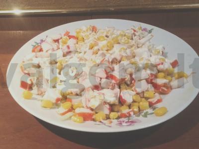 Krabų salotas su kopūstais Žingsnis 3