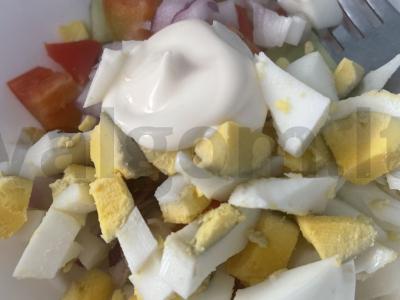 Salotas „Hipnozė“ su raudonuoju svogūnu Žingsnis 6