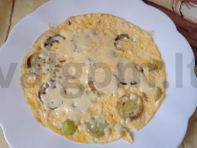 Kiaušinienė su žaliais pomidorais ir sūriu Žingsnis 5