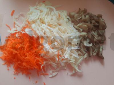 Kepiniai „Sraigė“ su kopūstais ir grybais Žingsnis 1