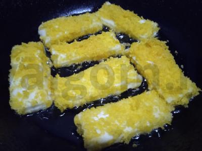 Keptas haloumi sūris su spanguolių padažu Žingsnis 4