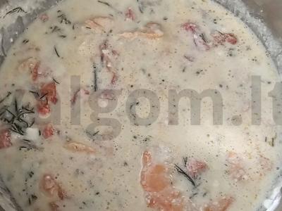 Spagečiai su upėtakiu ir krevetėmis Žingsnis 4