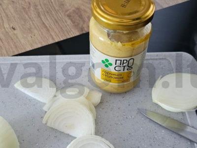 Kiaulienos šonkauliai su garstyčiomis ir grybais Žingsnis 2