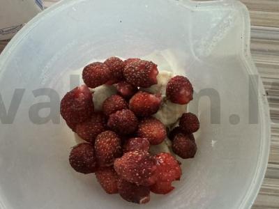 Pieno kokteilis su uogomis ir bananais Žingsnis 2