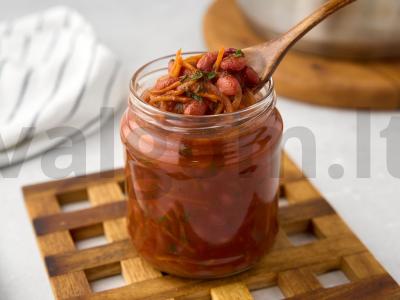 Konservuotos pupelės pomidorų padaže Žingsnis 5