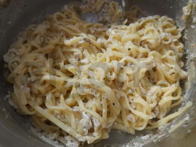 Kiaušinių makaronai su kiaušiniu ir baziliku Žingsnis 7