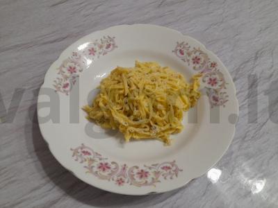 Kiaušinių makaronai su kiaušiniu ir baziliku Žingsnis 8