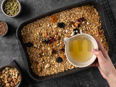 Namų granola su riešutais ir džiovintais vaisiais Žingsnis 3