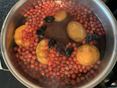 Vitamininis gėrimas iš erškėtrožių, abrikosų ir raudonųjų serbentų Žingsnis 3