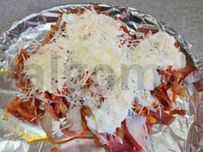 Lašiša, kepta su daržovėmis po sūriu Žingsnis 8