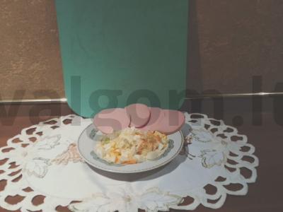 Dešrelių ritinėliai su kiaušiniu ir sūriu Žingsnis 2