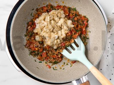 Įdarytos baklažanų valtelės Žingsnis 9