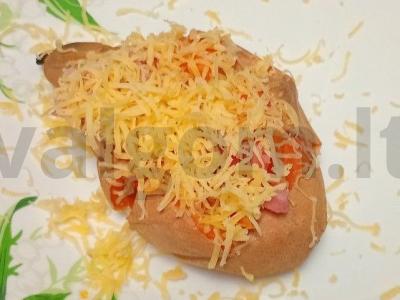 Keptas batatas su rūkytos dešros ir sūrio įdaru Žingsnis 5