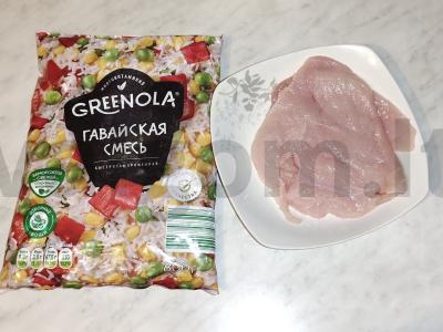 Vištienos ritinėliai „Havajai“ Žingsnis 1