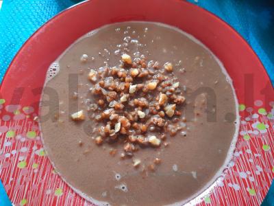 Grikių šokoladinė košė su graikiniais riešutais Žingsnis 4