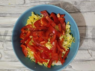 Salotas „Mįslė“ su kiaušinių blyneliu Žingsnis 2