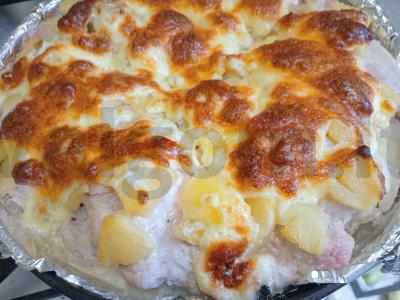 Kiauliena, kepta su ananasais ir sūriu Žingsnis 6