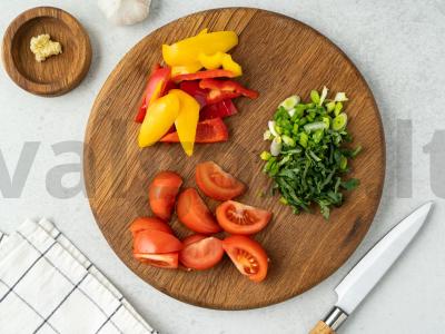 Šiltas salotas su baklažanais ir avinžirniais Žingsnis 2