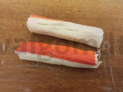 Krabų lazdelės, įdarytos varške ir sūriu Žingsnis 5