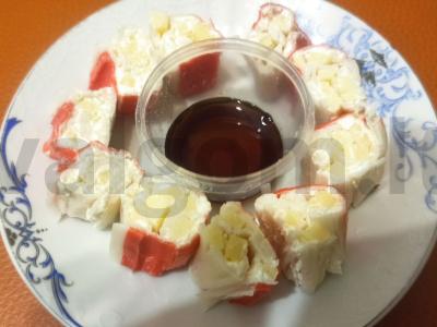 Krabų lazdelės, įdarytos varške ir sūriu pagrindine nuotrauka