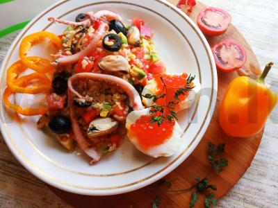 Salotas „Jūrinis bulgur“ Žingsnis 4