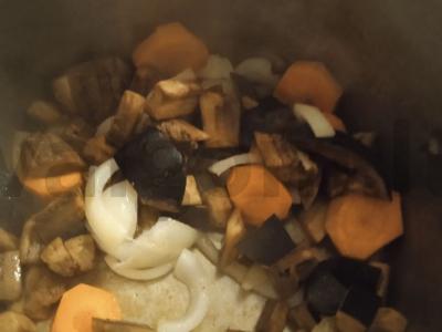 Baklažanų ir grybų tyrės sriuba su imbieru Žingsnis 3