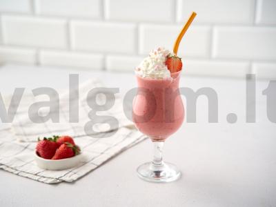 Braškinių ir bananų kokteilis pagrindine nuotrauka