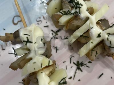 Užkandis ant iešmelių „Grybų pyragas“ Žingsnis 5